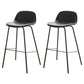 Modern Style Low Back Faux Leather Bar Stool with Metal Legs