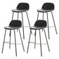Modern Style Low Back Faux Leather Bar Stool with Metal Legs
