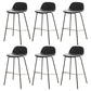 Modern Style Low Back Faux Leather Bar Stool with Metal Legs