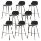 Modern Style Low Back Faux Leather Bar Stool with Metal Legs