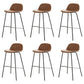 Modern Style Low Back Faux Leather Bar Stool with Metal Legs
