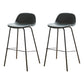 Modern Style Low Back Faux Leather Bar Stool with Metal Legs