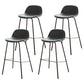 Modern Style Low Back Faux Leather Bar Stool with Metal Legs