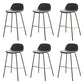 Modern Style Low Back Faux Leather Bar Stool with Metal Legs