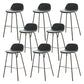 Modern Style Low Back Faux Leather Bar Stool with Metal Legs