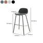 Modern Style Low Back Faux Leather Bar Stool with Metal Legs