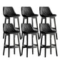 Contemporary Solid Wood Legs Faux Leather Indoor Bar Stools with Footrest Black Black 6 Piece Set Clearhalo 'Bar Furniture' 'Bar Stools' 'bar_stools' 'furn' 'furn_bar_stools' 'Furniture' 'Kitchen & Dining Furniture' 7748274
