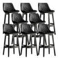 Contemporary Solid Wood Legs Faux Leather Indoor Bar Stools with Footrest Black Black 8 Piece Set Clearhalo 'Bar Furniture' 'Bar Stools' 'bar_stools' 'furn' 'furn_bar_stools' 'Furniture' 'Kitchen & Dining Furniture' 7748276
