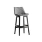 Contemporary Solid Wood Legs Faux Leather Indoor Bar Stools with Footrest Black Gray 1 Piece Clearhalo 'Bar Furniture' 'Bar Stools' 'bar_stools' 'furn' 'furn_bar_stools' 'Furniture' 'Kitchen & Dining Furniture' 7748278