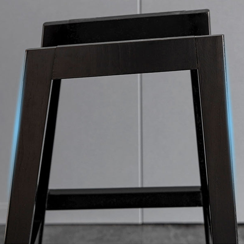 Contemporary Solid Wood Legs Faux Leather Indoor Bar Stools with Footrest Clearhalo 'Bar Furniture' 'Bar Stools' 'bar_stools' 'furn' 'furn_bar_stools' 'Furniture' 'Kitchen & Dining Furniture' 7748280