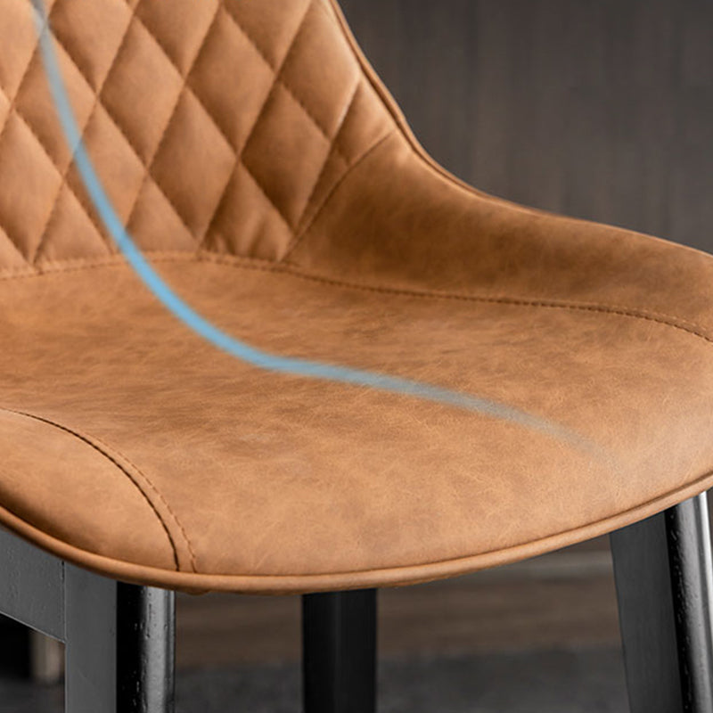 Contemporary Solid Wood Legs Faux Leather Indoor Bar Stools with Footrest Clearhalo 'Bar Furniture' 'Bar Stools' 'bar_stools' 'furn' 'furn_bar_stools' 'Furniture' 'Kitchen & Dining Furniture' 7748282
