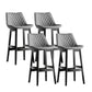 Contemporary Solid Wood Legs Faux Leather Indoor Bar Stools with Footrest Black Gray 4 Piece Set Clearhalo 'Bar Furniture' 'Bar Stools' 'bar_stools' 'furn' 'furn_bar_stools' 'Furniture' 'Kitchen & Dining Furniture' 7748283