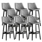Contemporary Solid Wood Legs Faux Leather Indoor Bar Stools with Footrest Black Gray 8 Piece Set Clearhalo 'Bar Furniture' 'Bar Stools' 'bar_stools' 'furn' 'furn_bar_stools' 'Furniture' 'Kitchen & Dining Furniture' 7748286