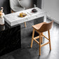 Contemporary Solid Wood Legs Faux Leather Indoor Bar Stools with Footrest Clearhalo 'Bar Furniture' 'Bar Stools' 'bar_stools' 'furn' 'furn_bar_stools' 'Furniture' 'Kitchen & Dining Furniture' 7748287
