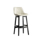 Contemporary Solid Wood Legs Faux Leather Indoor Bar Stools with Footrest Black White 1 Piece Clearhalo 'Bar Furniture' 'Bar Stools' 'bar_stools' 'furn' 'furn_bar_stools' 'Furniture' 'Kitchen & Dining Furniture' 7748288