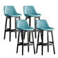 Contemporary Solid Wood Legs Faux Leather Indoor Bar Stools with Footrest Black Blue 4 Piece Set Clearhalo 'Bar Furniture' 'Bar Stools' 'bar_stools' 'furn' 'furn_bar_stools' 'Furniture' 'Kitchen & Dining Furniture' 7748300