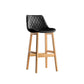 Contemporary Solid Wood Legs Faux Leather Indoor Bar Stools with Footrest Natural Black 1 Piece Clearhalo 'Bar Furniture' 'Bar Stools' 'bar_stools' 'furn' 'furn_bar_stools' 'Furniture' 'Kitchen & Dining Furniture' 7748308