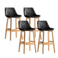 Contemporary Solid Wood Legs Faux Leather Indoor Bar Stools with Footrest Natural Black 4 Piece Set Clearhalo 'Bar Furniture' 'Bar Stools' 'bar_stools' 'furn' 'furn_bar_stools' 'Furniture' 'Kitchen & Dining Furniture' 7748310