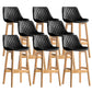 Contemporary Solid Wood Legs Faux Leather Indoor Bar Stools with Footrest Natural Black 8 Piece Set Clearhalo 'Bar Furniture' 'Bar Stools' 'bar_stools' 'furn' 'furn_bar_stools' 'Furniture' 'Kitchen & Dining Furniture' 7748312