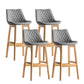 Contemporary Solid Wood Legs Faux Leather Indoor Bar Stools with Footrest Natural Gray 4 Piece Set Clearhalo 'Bar Furniture' 'Bar Stools' 'bar_stools' 'furn' 'furn_bar_stools' 'Furniture' 'Kitchen & Dining Furniture' 7748315