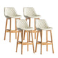 Contemporary Solid Wood Legs Faux Leather Indoor Bar Stools with Footrest Natural White 4 Piece Set Clearhalo 'Bar Furniture' 'Bar Stools' 'bar_stools' 'furn' 'furn_bar_stools' 'Furniture' 'Kitchen & Dining Furniture' 7748320