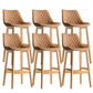 Contemporary Solid Wood Legs Faux Leather Indoor Bar Stools with Footrest Natural Brown 6 Piece Set Clearhalo 'Bar Furniture' 'Bar Stools' 'bar_stools' 'furn' 'furn_bar_stools' 'Furniture' 'Kitchen & Dining Furniture' 7748331