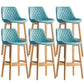 Contemporary Solid Wood Legs Faux Leather Indoor Bar Stools with Footrest Natural Blue 6 Piece Set Clearhalo 'Bar Furniture' 'Bar Stools' 'bar_stools' 'furn' 'furn_bar_stools' 'Furniture' 'Kitchen & Dining Furniture' 7748336