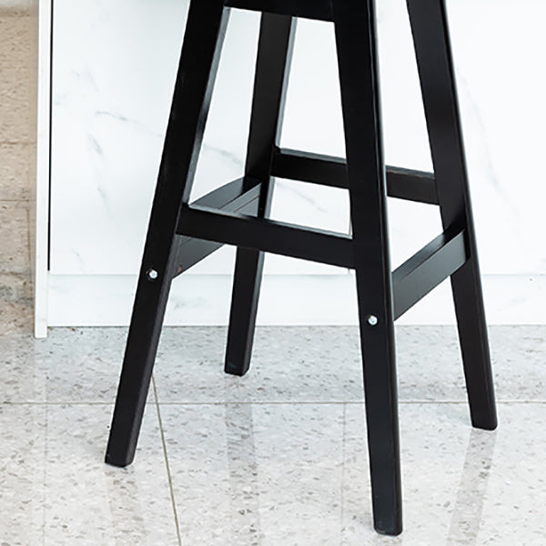 Taburetes de bar de interior contemporáneos de madera de caucho con respaldo bajo y cojín