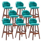 Taburetes de bar de interior contemporáneos de madera de caucho con respaldo bajo y cojín
