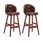 Taburetes de bar de interior contemporáneos de madera de caucho con respaldo bajo y cojín