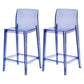 Contemporary Acrylic Low Back Armless Bar Stool with Footrest Blue 2 Piece Set Counter Stool(26"H) Clearhalo 'Bar Furniture' 'Bar Stools' 'bar_stools' 'furn' 'furn_bar_stools' 'Furniture' 'Kitchen & Dining Furniture' 7748614