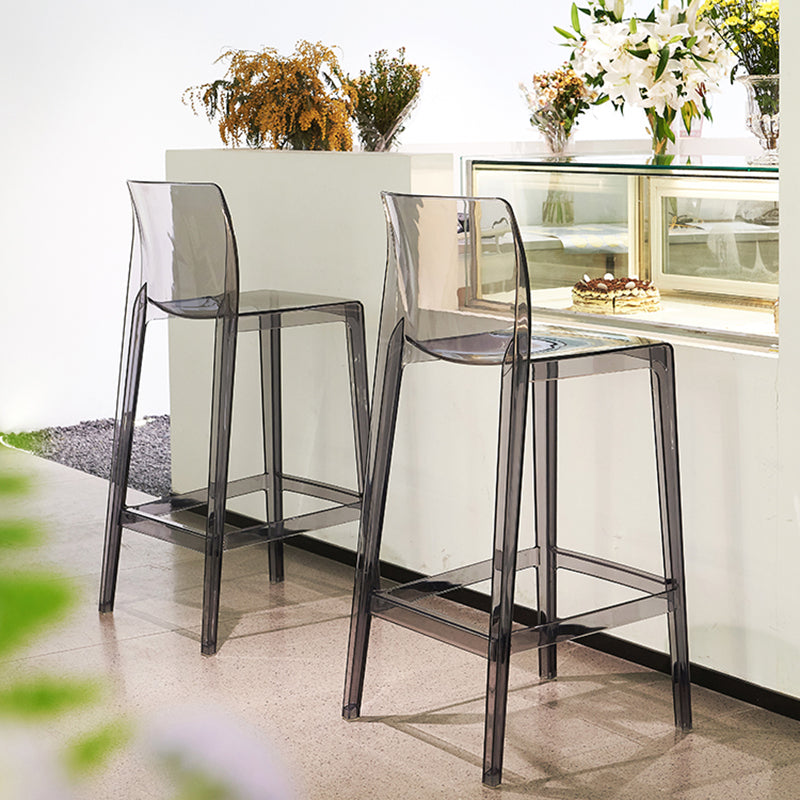 Contemporary Acrylic Low Back Armless Bar Stool with Footrest Clearhalo 'Bar Furniture' 'Bar Stools' 'bar_stools' 'furn' 'furn_bar_stools' 'Furniture' 'Kitchen & Dining Furniture' 7748615