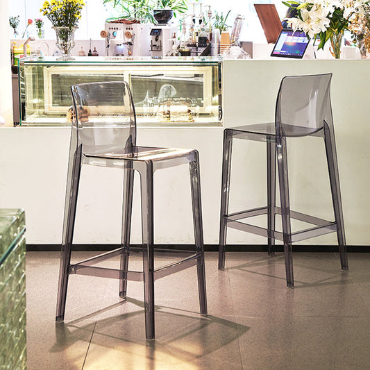 Contemporary Acrylic Low Back Armless Bar Stool with Footrest Clearhalo 'Bar Furniture' 'Bar Stools' 'bar_stools' 'furn' 'furn_bar_stools' 'Furniture' 'Kitchen & Dining Furniture' 7748631