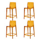 Contemporary Acrylic Low Back Armless Bar Stool with Footrest Tan 4 Piece Set Counter Stool(26"H) Clearhalo 'Bar Furniture' 'Bar Stools' 'bar_stools' 'furn' 'furn_bar_stools' 'Furniture' 'Kitchen & Dining Furniture' 7748644