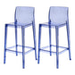 Contemporary Acrylic Low Back Armless Bar Stool with Footrest Blue 2 Piece Set Bar Stool(30"H) Clearhalo 'Bar Furniture' 'Bar Stools' 'bar_stools' 'furn' 'furn_bar_stools' 'Furniture' 'Kitchen & Dining Furniture' 7748648