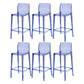 Contemporary Acrylic Low Back Armless Bar Stool with Footrest Blue 6 Piece Set Bar Stool(30"H) Clearhalo 'Bar Furniture' 'Bar Stools' 'bar_stools' 'furn' 'furn_bar_stools' 'Furniture' 'Kitchen & Dining Furniture' 7748650