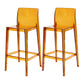 Contemporary Acrylic Low Back Armless Bar Stool with Footrest Tan 2 Piece Set Bar Stool(30"H) Clearhalo 'Bar Furniture' 'Bar Stools' 'bar_stools' 'furn' 'furn_bar_stools' 'Furniture' 'Kitchen & Dining Furniture' 7748668