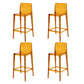 Contemporary Acrylic Low Back Armless Bar Stool with Footrest Tan 4 Piece Set Bar Stool(30"H) Clearhalo 'Bar Furniture' 'Bar Stools' 'bar_stools' 'furn' 'furn_bar_stools' 'Furniture' 'Kitchen & Dining Furniture' 7748669