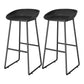 Modern Style Plastic Backless Counter High Stool with Metal Base Black 2 Piece Set Clearhalo 'Bar Furniture' 'Bar Stools' 'bar_stools' 'furn' 'furn_bar_stools' 'Furniture' 'Kitchen & Dining Furniture' 7748677