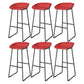 Modern Style Plastic Backless Counter High Stool with Metal Base Red 6 Piece Set Clearhalo 'Bar Furniture' 'Bar Stools' 'bar_stools' 'furn' 'furn_bar_stools' 'Furniture' 'Kitchen & Dining Furniture' 7748700