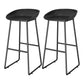 Contemporary Plastic Backrest Counter High Stool with Black Metal Base Black 2 Piece Set Clearhalo 'Bar Furniture' 'Bar Stools' 'bar_stools' 'furn' 'furn_bar_stools' 'Furniture' 'Kitchen & Dining Furniture' 7748716