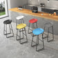 Contemporary Plastic Backrest Counter High Stool with Black Metal Base Clearhalo 'Bar Furniture' 'Bar Stools' 'bar_stools' 'furn' 'furn_bar_stools' 'Furniture' 'Kitchen & Dining Furniture' 7748719