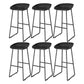 Contemporary Plastic Backrest Counter High Stool with Black Metal Base Black 6 Piece Set Clearhalo 'Bar Furniture' 'Bar Stools' 'bar_stools' 'furn' 'furn_bar_stools' 'Furniture' 'Kitchen & Dining Furniture' 7748721