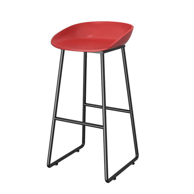 Contemporary Plastic Backrest Counter High Stool with Black Metal Base Clearhalo 'Bar Furniture' 'Bar Stools' 'bar_stools' 'furn' 'furn_bar_stools' 'Furniture' 'Kitchen & Dining Furniture' 7748722