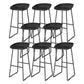 Contemporary Plastic Backrest Counter High Stool with Black Metal Base Black 8 Piece Set Clearhalo 'Bar Furniture' 'Bar Stools' 'bar_stools' 'furn' 'furn_bar_stools' 'Furniture' 'Kitchen & Dining Furniture' 7748723