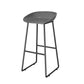 Contemporary Plastic Backrest Counter High Stool with Black Metal Base Grey 1 Piece Clearhalo 'Bar Furniture' 'Bar Stools' 'bar_stools' 'furn' 'furn_bar_stools' 'Furniture' 'Kitchen & Dining Furniture' 7748724