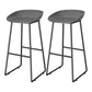 Contemporary Plastic Backrest Counter High Stool with Black Metal Base Grey 2 Piece Set Clearhalo 'Bar Furniture' 'Bar Stools' 'bar_stools' 'furn' 'furn_bar_stools' 'Furniture' 'Kitchen & Dining Furniture' 7748727