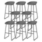 Contemporary Plastic Backrest Counter High Stool with Black Metal Base Grey 8 Piece Set Clearhalo 'Bar Furniture' 'Bar Stools' 'bar_stools' 'furn' 'furn_bar_stools' 'Furniture' 'Kitchen & Dining Furniture' 7748730