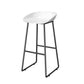 Contemporary Plastic Backrest Counter High Stool with Black Metal Base White 1 Piece Clearhalo 'Bar Furniture' 'Bar Stools' 'bar_stools' 'furn' 'furn_bar_stools' 'Furniture' 'Kitchen & Dining Furniture' 7748731