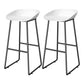 Contemporary Plastic Backrest Counter High Stool with Black Metal Base White 2 Piece Set Clearhalo 'Bar Furniture' 'Bar Stools' 'bar_stools' 'furn' 'furn_bar_stools' 'Furniture' 'Kitchen & Dining Furniture' 7748732